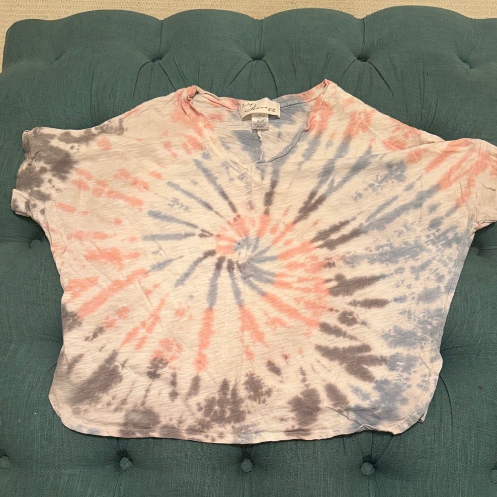Vintage Havana Tie-Dye Top - Pink, Blue, Gray